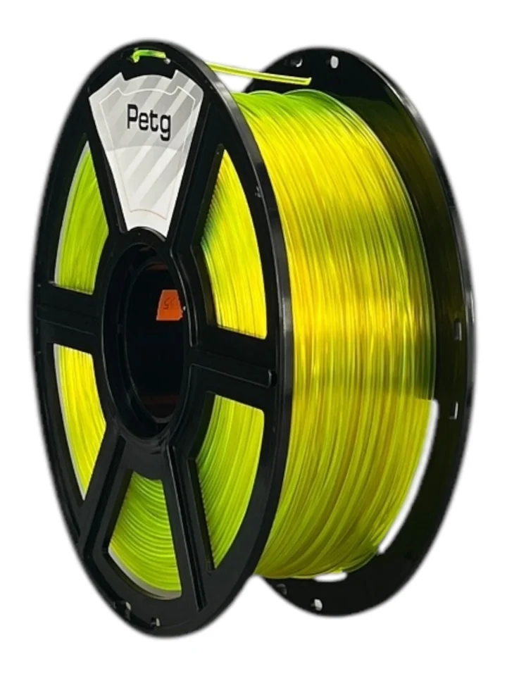 Пластик PETG НИТ для 3D принтера, Жёлтый прозрачный флуоресцентный, 1 кг