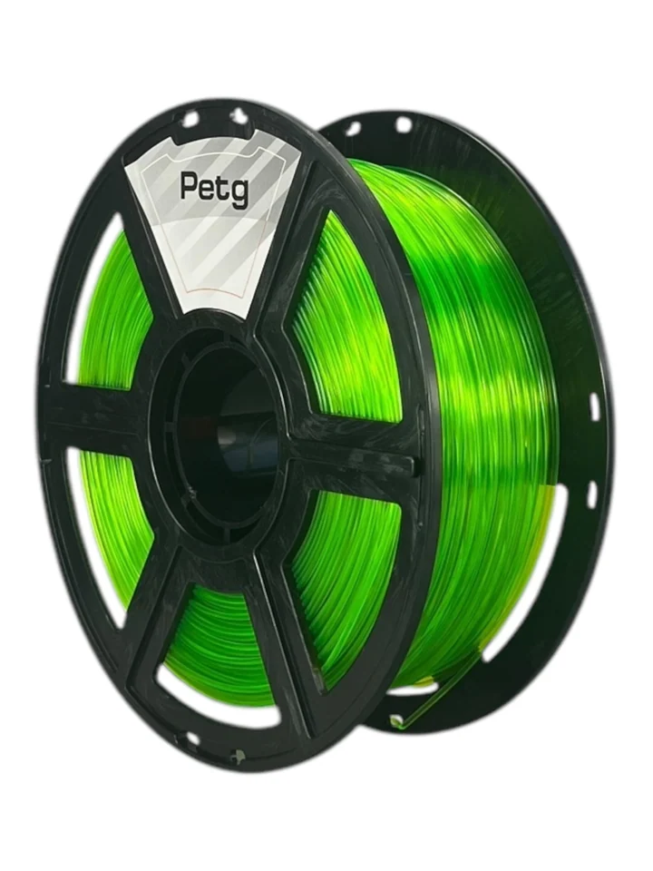Пластик PETG НИТ для 3D принтера, Зелёный прозрачный флуоресцентный, 1 кг