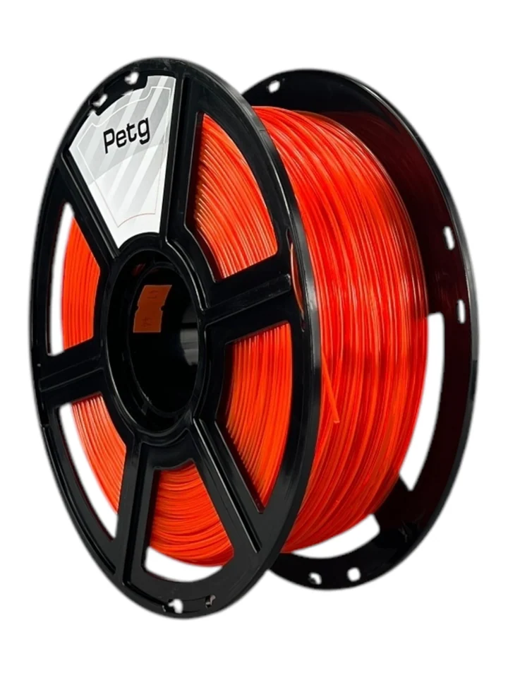Пластик PETG НИТ для 3D принтера, Оранжевый прозрачный флуоресцентный, 1 кг