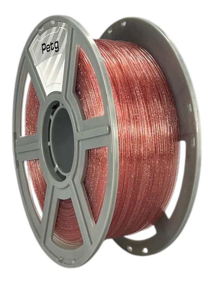 Пластик PETG НИТ для 3D принтера, Розовый прозрачный с блеском, 1 кг